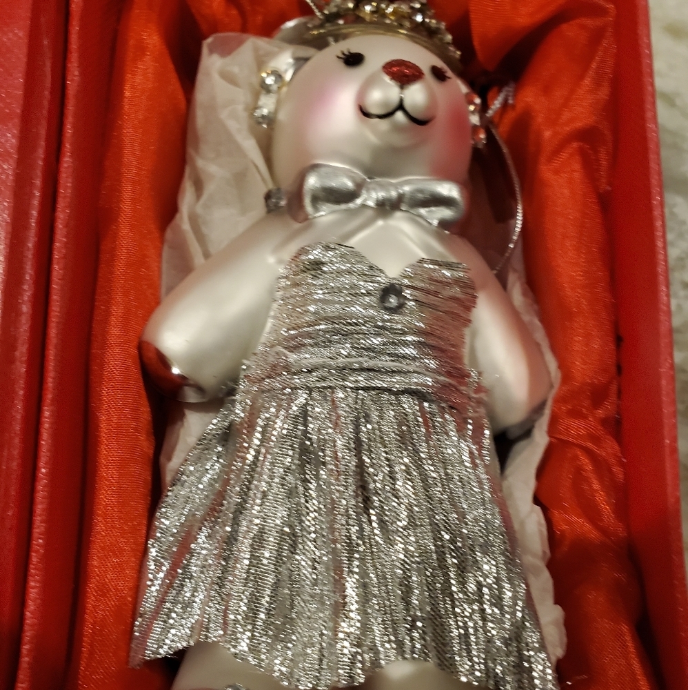 Teddy Bear Blown glass Ornament